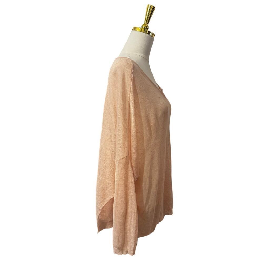 Ruti Lightweight Linen Blend Knit Sweater Blush Pink Oversized Drop Shoulder O/S - Picture 3 of 5